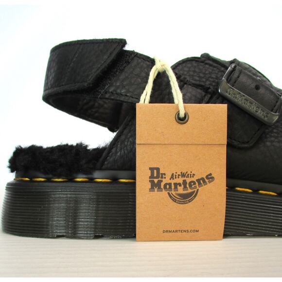 New Dr. MARTENS Men's Jorge II FL Faux Fur Lined Leather Mules Sz 12 EU 46 - Picture 2 of 12